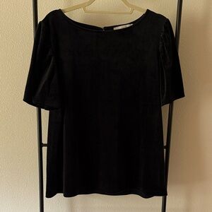 LOFT Classic Black Velvet Blouse